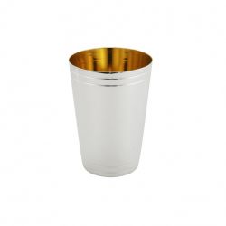 Plain Italian Silver Kiddush Cup with lines