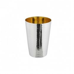 Hammered Italian Silver Kiddush Cup with lines