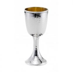 Large Hammered Italian Sterling Silver Kiddush Cup